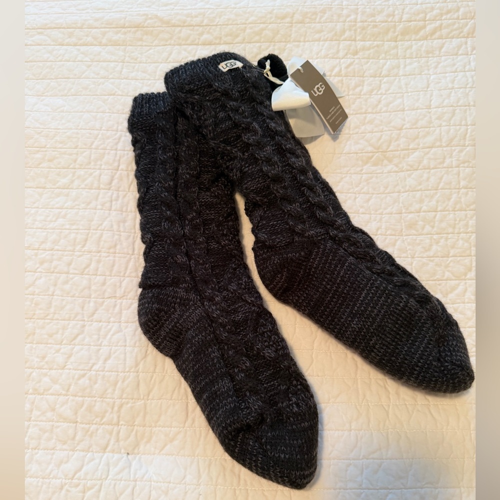 UGG Charcoal Cable Knit Socks
